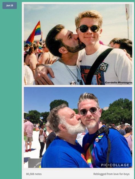 "This is so necessary. For young gays to see old gays happy, in love, and proud." Lgbt Memes, Men Kissing, Gay Memes, Lgbt Love, Lgbt Art, 웃긴 사진, Lgbtq Pride, Two Men, Lgbt Pride