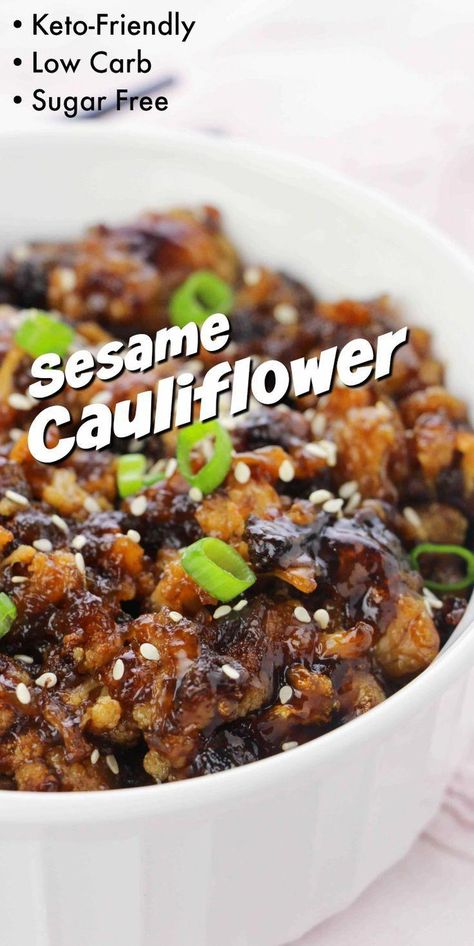 Sesame Cauliflower, Low Carb Low Fat Recipes, Boiled Egg Diet Plan, Low Carb Low Sugar, Boiled Egg Diet, Low Carb Diets, Sesame Chicken, Keto Foods, Carb Meals