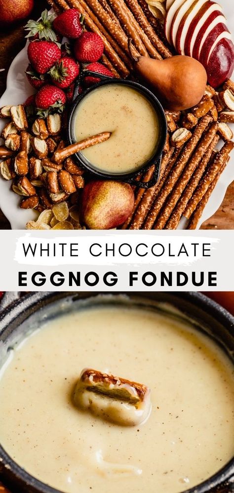 White Chocolate Fondue, Chocolate Eggnog, Fondue Dinner, Chocolate Fondue Recipe, Chocolate Fountain, Skip It, Sliced Pears, Fondue Recipes, Holiday Chocolate