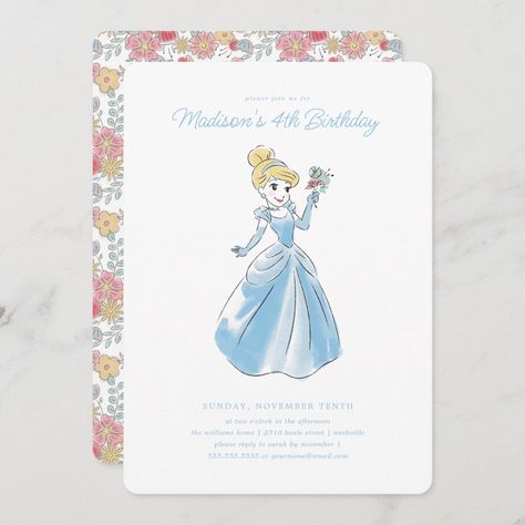 Cinderella Theme Birthday Party, Watercolor Cinderella, Cinderella Party Invitations, Cinderella Birthday Party Invitations, Cinderella Birthday Invitation, Cinderella Invitations, Cinderella Birthday Party, Unicorn Birthday Party Invitation, 33rd Birthday