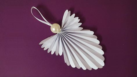 DIY Christmas Angel | How to Make a Paper Angel for Christmas Decorations - YouTube Christmas Angels To Make, Vika Papper Jul, Paper Angels Diy, Diy Christmas Angel Ornaments, Fabric Angel, Ornaments Making, Christmas Angel Crafts, Diy Angels, Paper Angel