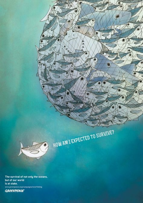 Overfishing by Feliana Sutanto, via Behance Environmental Posters, Save Planet Earth, Save The Ocean, Save Environment, Protest Posters, Animal Activism, Ocean Day, Marine Art, Marine Conservation