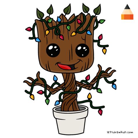 How To Draw Baby Groot as Christmas Tree :) Christmas Legos, Baby Groot Drawing, Xmas Drawing, Cartoon Christmas Tree, Christmas Drawings, Baby Drawing, Cute Christmas Tree, Baby Groot, Wallpaper Images