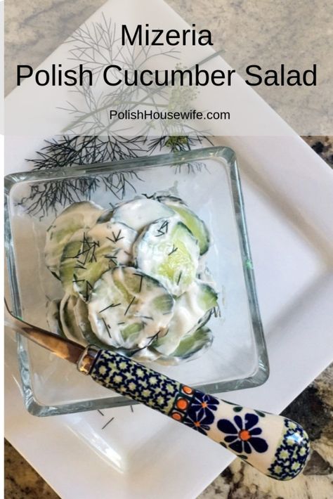 Mizeria - try this authentic Polish recipe for a healthy cucumber in sour cream salad #Polish #recipe #cucumber Sour Cream Salad, Sour Cream Dressing, Recipe Cucumber, Cucumber Salad Vinegar, Polish Recipe, Cream Salad, Cucumber On Eyes, Creamed Cucumbers, Potato Juice