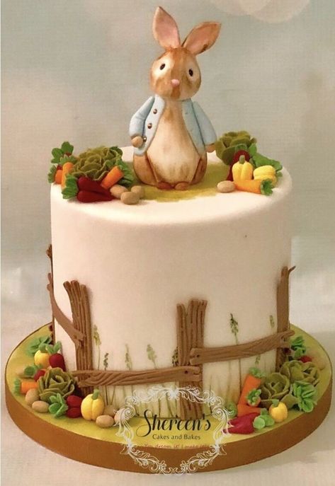 Peter Rabbit Birthday Cake, Rabbit Birthday Cake, Bunny Birthday Cake, Peter Rabbit Cake, Peter Rabbit Birthday, Rabbit Birthday, Peter Rabbit Party, Easter Bunny Cake, Rabbit Cake