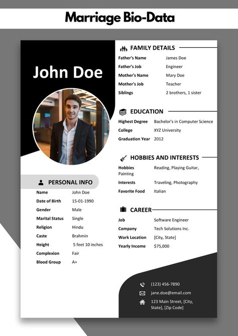 Marriage Biodata Template Word | Matrimonial Biodata Pdf Bio Data Template, Matrimonial Biodata Format, Biodata Template, Marriage Biodata Format, Bio Data For Marriage, Biodata Format, Bio Data, Blood Groups, University Graduation