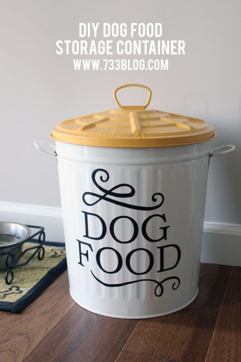 DIY Dog Hacks - DIY Dog Food Storage Container - Training Tips, Ideas for Dog Beds and Toys, Homemade Remedies for Fleas and Scratching - Do It Yourself Dog Treat Recips, Food and Gear for Your Pet http://diyjoy.com/diy-dog-hacks Dog Food Bins Storage, Bird Food Storage Ideas, Diy Dog Food Storage Container, Dog Food Container Ideas, Diy Dog Food Storage, Dog Hacks Diy, Diy Storage Containers, Ugly Dog, Diy Dream Catcher