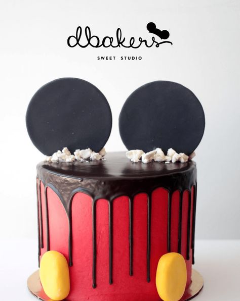 how to make a disney drip cake with mouse ears Kids Birthday Wishes, Birthday Cake Mickey Mouse, Mickey Mouse Party Ideas, Bolo Do Mickey Mouse, Cake Mickey Mouse, Mickey Mouse Birthday Cake, Birthday Wishes For Kids, Mickey Cakes, Disney Birthday Cakes