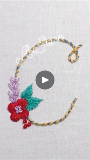 How To Stitch, Embroidered Initials, Design Embroidery, Letter C, Hand Embroidery Design, 1k Views, Instagram Video, Embroidery Stitches, Embroidery Design