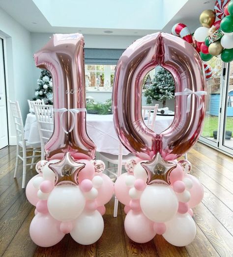 Number 10 Balloon Bouquet, 15 Balloon Bouquet, Balloon Arrangements Birthday, Balloons Galore, Balloon Bouquet Diy, Bridal Shower Balloons, Balloon Crafts, Diy Balloon Decorations, Balloon Arrangements