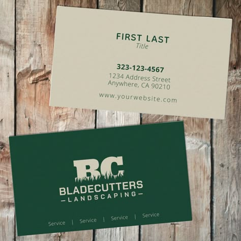 Custom Green Landscaping Lawn Care Business Cards Lawn Care Logo, Lawn Care Business Cards, Pressure Washing Business, Landscaping Business Cards, Grass Is Always Greener, Lawn Care Business, Beige Design, Landscaping Business, Care Logo