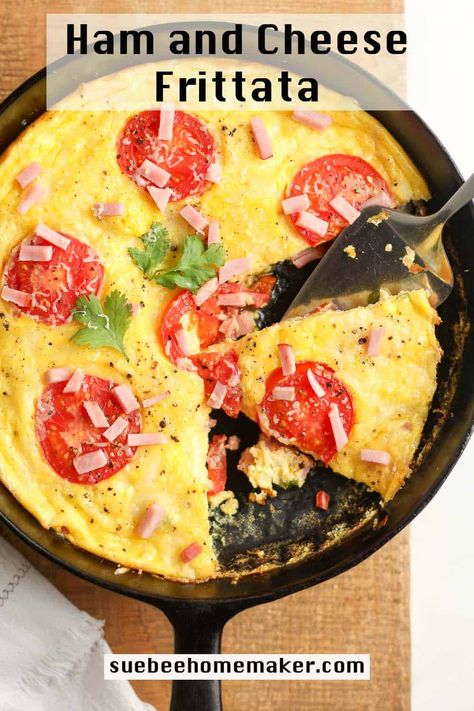 Ham And Cheese Frittata, Eggs And Veggies, Fritata Recipe, Egg White Recipes, Veggie Skillet, Easy Ham, Cheese Frittata, One Skillet Meals, Silver Tequila