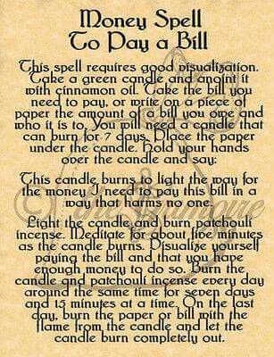 Money Spell To Pay a Bill/Debt Book Of Shadows Spells, Money Spells Magic, Powerful Money Spells, Real Spells, Spells That Really Work, Hoodoo Spells, Money Spells That Work, Charmed Book Of Shadows, Money Spell