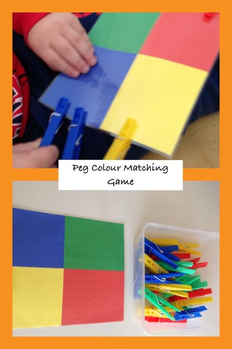 Children's Activity...Peg Colour Matching Game: perfect for fine motor skills, colour recognition & concentration development. Nursery Activities, Preschool Colors, Motor Skills Activities, Skills Activities, Toddler Learning Activities, Fine Motor Activities, Motor Activities, Montessori Activities, Learning Colors