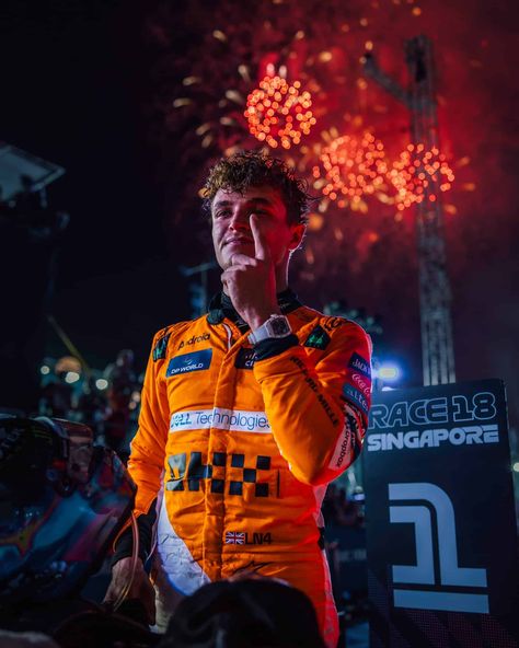 Lando Norris cruised to yet another win this season at the Singapore Grand Prix. The McLaren driver had a few close shaves with the barricade, but managed to drive his way to another victory to close the gap with Max Verstappen. 



McLaren have been in a league of their own this season, with both Norris and Oscar Piastri performing well above expectations at the start of the year. Verstappen finished second while Piastri completed the top three to make it another double podium for the team.... Lando Norris Celebration, Mclaren Wallpaper, Singapore Gp, Dr World, Singapore Grand Prix, F1 Art, Mclaren Formula 1, Motorsport Photography, Mclaren F1