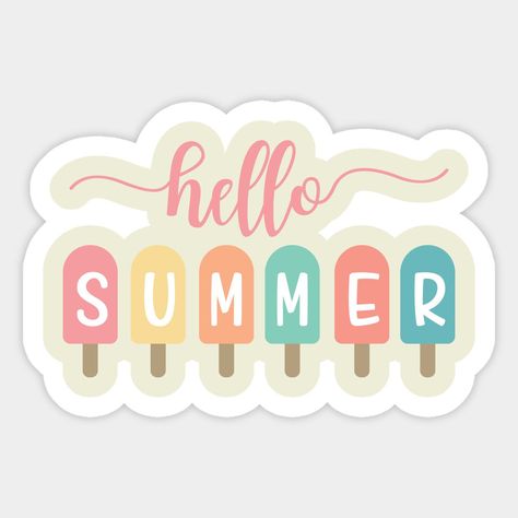 Hello Summer Sticker Summer Stickers Printable, Summer Vibes Stickers, Weekend Stickers, Kindle Wallpaper, Vacation Stickers, Decorating Water Bottles, Nice Tattoos, Summer Stickers, Summer Book