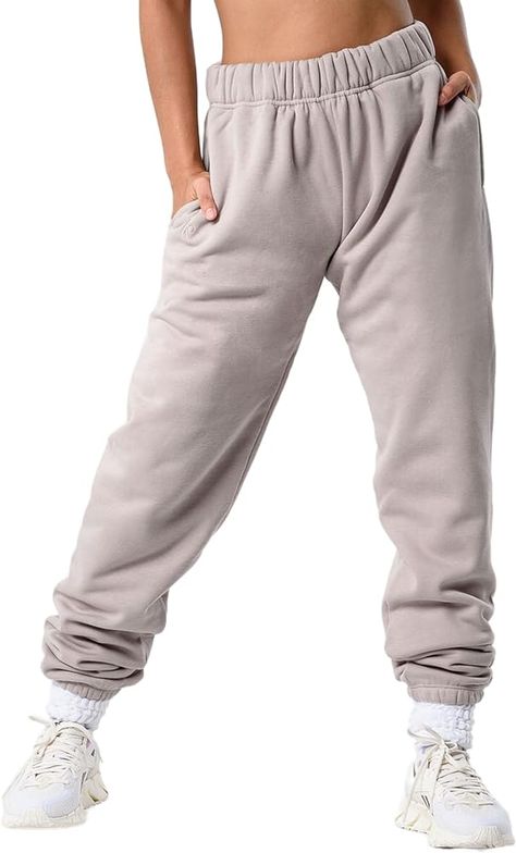 Amazon.com: Kamo Fitness CozyTec High-Waisted Sweatpants for Women Baggy: Comfy Lounge Pants with Pockets Crafted from Soft Thick Fleece, Cuffed, Loose Fit, Tall Friendly Joggers for Fall (Porpoise, XS) : Clothing, Shoes & Jewelry Amazon Sweatpants, Comfy Lounge Pants, Sweatpants For Women, Comfy Lounge, Pants With Pockets, Lounge Pants, Sweatpants, Lounge, High Waisted