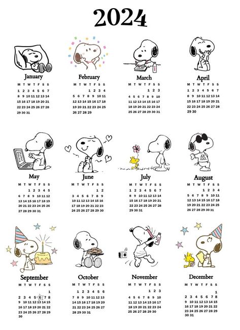 Snoopy Printables Free, Snoopy Room Aesthetic, Peanuts Movie Wallpaper, White Snoopy Wallpaper, Snoopy Planner Printables, Snoopy Calendar, Snoopy Cute, Snoopy Stickers Png, Cute Calendars