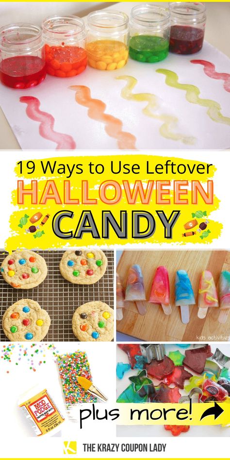 Halloween Candy Crafts, Copycat Starbucks Drinks, Operation Shoebox, Leftover Candy, Individually Wrapped Candy, Leftover Halloween Candy, Halloween Cans, Candy Crafts, Cooking Hacks