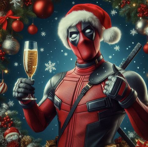 Deadpool Christmas Wallpaper, Christmas Deadpool, Deadpool Christmas, Dead Pool, Animatronic Fnaf, Winter Wallpaper, Super Villains, Sci Fi Movies, Holiday Themes