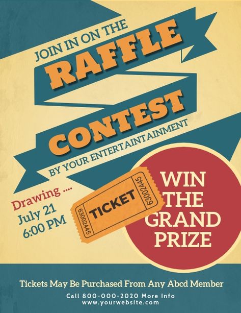 Raffle Poster Template Instagram Video Template, Raffle Flyer, Giveaway Flyer, Certificate Layout, Raffle Ideas, Contest Poster, Raffle Tickets Template, Pta Ideas, Fundraiser Flyer