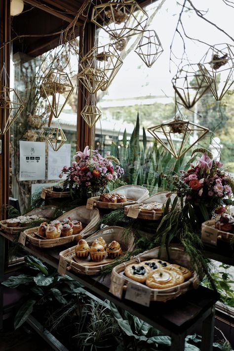 Crystal Cafe Aesthetic, Witchy Pastries, Forest Bakery Aesthetic, Fairy Bakery Aesthetic, Baking Witch Aesthetic, Magical Cafe Interior, Gothic Bakery Interior, Witchy Bakery Aesthetic, Witch Bakery Aesthetic