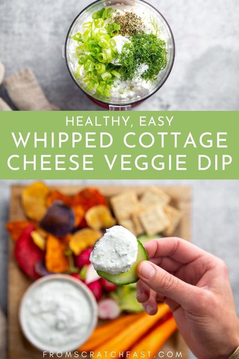 Cottage Cheese Veggie Dip, High Protein Dip, Cottage Cheese Dip Recipes, Protein Dip, Healthy Veggie Dip, Cottage Cheese Dip, Veggie Dip Recipe, Whipped Cottage Cheese, Cottage Cheese Dips