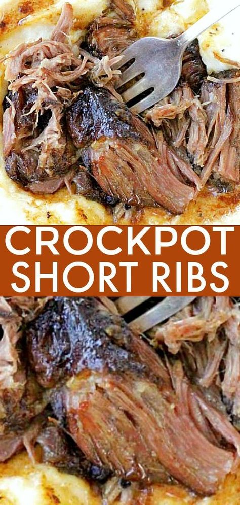 How To Make Short Ribs In Crock Pot, Crockpot Pork Short Ribs Recipes, Pork Short Ribs Crock Pot, Crockpot Pork Short Ribs, Pork Short Ribs Recipe Crock Pots, Short Rib Crockpot Recipes, Short Ribs Recipe Crockpot, Beef Short Ribs Crock Pot, Crockpot Short Ribs