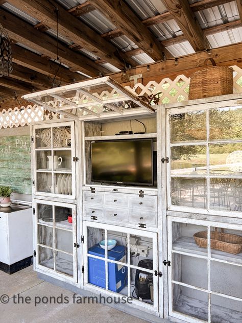 Outdoor Cabinets Patio Rustic, Kitchen Cabinet Doors With Chicken Wire, Rustic China Cabinet Farmhouse Style, Old China Cabinet, Rustic Kitchen Cabinet, Shabby Chic Kitchen Cabinets, Rustic Glass Door Cabinet, Outdoor Kitchen Cabinet, Kitchen Cabinets Materials