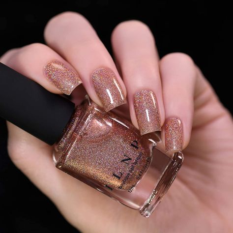 Copper Nail Polish, Gold Sparkle Nails, Copper Nail, Holo Nail Polish, Ilnp Nail Polish, Boutique Nails, Copper Nails, Dark Nail Polish, Holo Nails