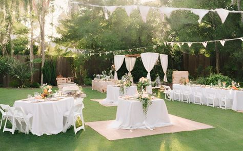 Wedding Party Ideas After Eloping: How to Plan a Post-Elopement Party - Green In May Elopement Party Backyard, Post Elopement Party, Elopement Party, Dinner Reception, Romantic Elopement, Wedding Party Ideas, Backyard Barbecue, Formal Dinner, Celebration Party