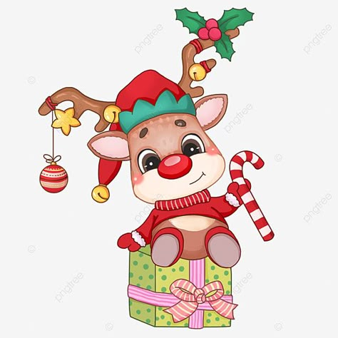 Reindeer Clipart Christmas, Christmas Images Clipart, Navidad Cute, Elk Animal, Christmas Design Ideas, Cute Christmas Clipart, Christmas Yard Art, Christmas Drawing, Christmas Cartoons