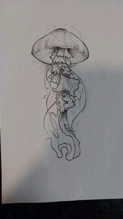 Tattoos For Shy Women, Jellyfish Sketch Drawings, Beautiful Trash Art Sketch, Sketchbook Art Inspiration Animals, Two Jellyfish Tattoo, Cool Tats Creative Simple, Jellyfish Line Drawing, Art Ideas For Birthday, Drawing Ideas Jellyfish