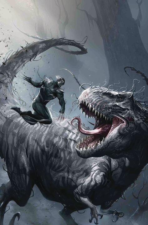 Marvel Wolverine, Symbiotes Marvel, Venom Art, The Wolverine, Marvel Venom, Wolverine Marvel, Marvel Comics Art, A Dinosaur, Marvel Vs