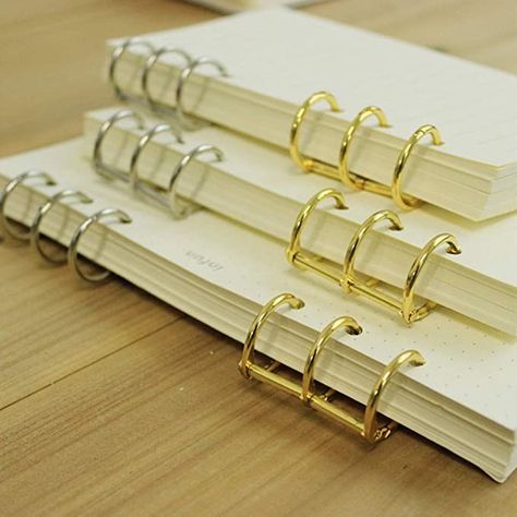 Loose Leaf Binder, Book Rings, Leaf Book, Ringed Notebook, Kawaii School Supplies, Hinged Ring, Book Binder, Binder Rings, Study Stationery