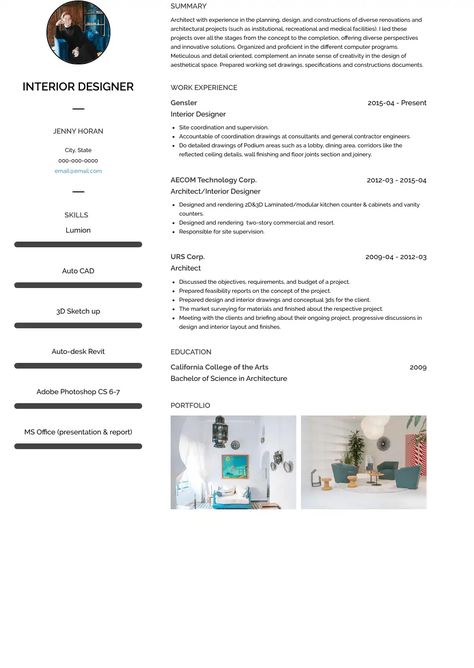 Best Interior Designer Resume Sample and Template for 2020 Architectural Cv, Interior Designer Resume, Fashion Designer Resume, Interior Design Cv, Interior Design Resume, Famous Interiors, Interior Presentation, Designer Resume, Cv Design Template