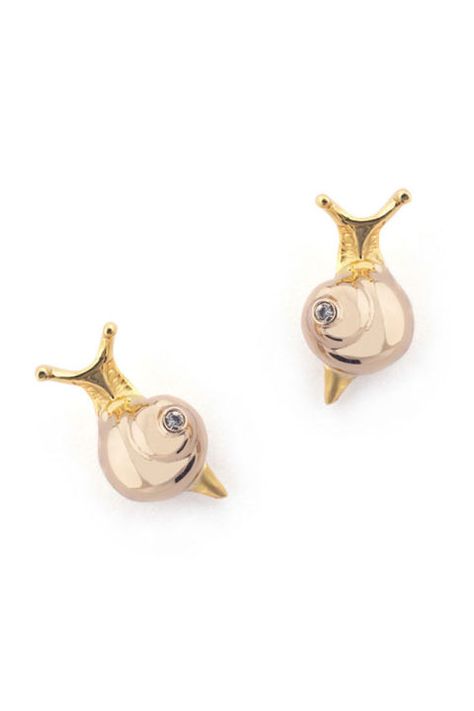 Bill Skinner Mini Snail Studs, $35; billskinnerstudio.com Gold Bar Earrings Studs, Gold Ear Jacket, Hummingbird Earrings, Farmhouse Garden, Mini Earrings, Bar Stud Earrings, Spiral Earrings, Moonstone Earrings, Jewelry For Her