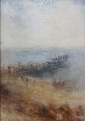 Margate Jetty - JMW TURNER (1775 - 1851) © Amgueddfa Cymru - National Museum of Wales. .M.W. Turner - Margate Jetty. This is 1 of 3 J.M.W. Turner Paintings deemed fakes but are now considered authentic, after being reevaluated by recent forensic examinations. possibly worth millions. J M W Turner Paintings, Turner Paintings, Joseph Turner, Turner Watercolors, Jmw Turner, Turner Painting, J.m.w. Turner, Joseph Mallord William Turner, Marine Painting