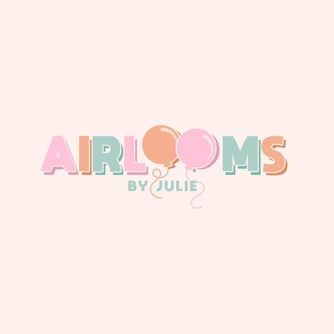 Introducing the new and improved @airloomsbyjulie logo!! 🩷 Julie came to me last year for her original logo and since then her business has changed and my skills have improved so we set out for a revamp! I love how this turned out! . . . . . . . . #logodesign #logo #graohicdesign #balloonndecor #balloonartist #balloons #partydecor #partyplanner Balloon Artist Logo, Balloon Business Logo, Balloon Logo Design, Party Logo Design, Balloon Logo, Diy Gifts To Sell, Balloon Company, Party Logo, Decor Logo