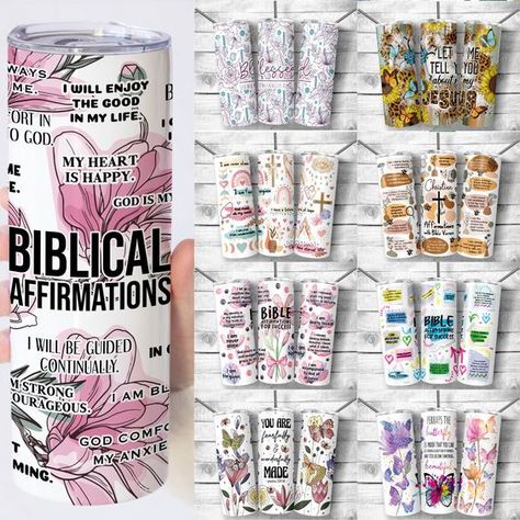 10 Designs Bundle 20 oz Skinny Tumbler Sublimation Coffee and Jesus Biblical Christian Tumbler Christ Affirmations Bible Verse Faith PNG Sublimation Designs For 20 Oz Tumblers, Christian Tumbler Cups, Sublimation Cup Ideas, Tumbler Wrap Ideas, Tumbler Designs Sublimation, Bible Verse Faith, Winter Tumbler, Gold Office Decor, Coffee And Jesus