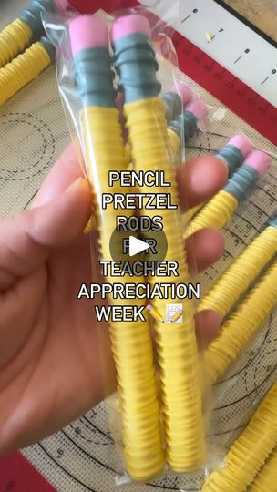 Pencil Pretzel Rods, Teacher Appreciation Treats, Student Treats, Treats Gifts, Chocolate Pretzel Rods, Chocolate Dipped Pretzel Rods, 1 Cookies, Sweet Sticks, Dipped Pretzel Rods