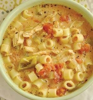 Italian Chicken Soup Ingredients: ½ Box 8 Oz Ditalini Pasta 2 cups Cooked Chicken Cubed 4 cups Chicken Broth 1 tbsp Canola Oil ½ White Onion Peeled And Cubed 1 Orange Pepper Deveined,Seeded And Diced 1 Whole Jalapeno Seeded And Diced 2 Stalks Celery Diced 2 cans 15oz Petite Cut Tomatoes 1 cup Water 1 […] Italian Chicken Soup, Shredded Turkey, Vegetarian Soup Recipes, Italian Soup, Pasta Soup, Soup Recipes Slow Cooker, Savory Soups, Italian Chicken, Sauteed Vegetables