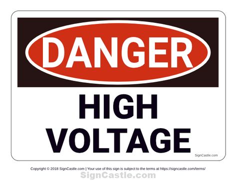 Free printable "High Voltage" danger sign. Download it at https://signcastle.com/download/high-voltage-danger-sign/ Highway Two The Danger Zone Party, Danger Signs Aesthetic, High Voltage Sign, Burlap Christmas Tree Decor, Danger High Voltage, Danger High Voltage Signs, Danger Electricity Sign, Explosive Workouts, Speed Limit Signs