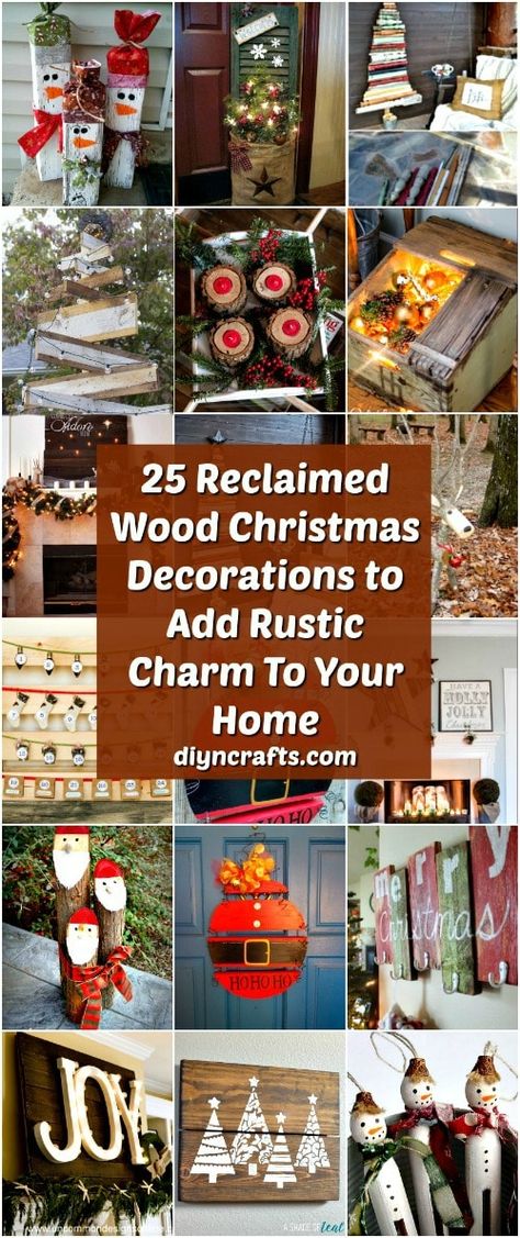 25 Reclaimed Wood Christmas Decorations to Add Rustic Charm To Your Home - Ah Christmas! It will be here before you know it so I hope you have your DIY Christmas projects all lined up. If not, I’m here to help. I love doing things with reclaimed wood. One reason I love them is because they’re really cheap projects because you already have the wood on hand. #diy #crafts #christmas #reclaimedwood #decorations Cabin Decor Diy, Diy Christmas Projects, Wood Christmas Decorations, Christmas Diy Wood, Christmas Crafts To Sell, Cheap Christmas Gifts, Cheap Christmas, Christmas Signs Wood, Christmas Projects Diy