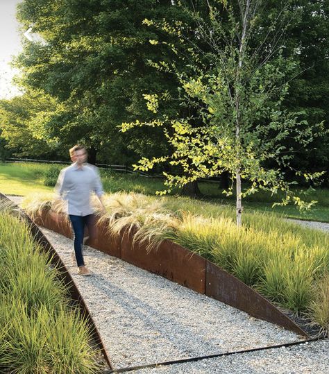 Garden With Stones, Landscape Gravel, Contemporary Landscape Design, Gravel Path, Modern Landscape Design, Park Landscape, Landscape Architecture Design, Garden Architecture, Garden Pathway