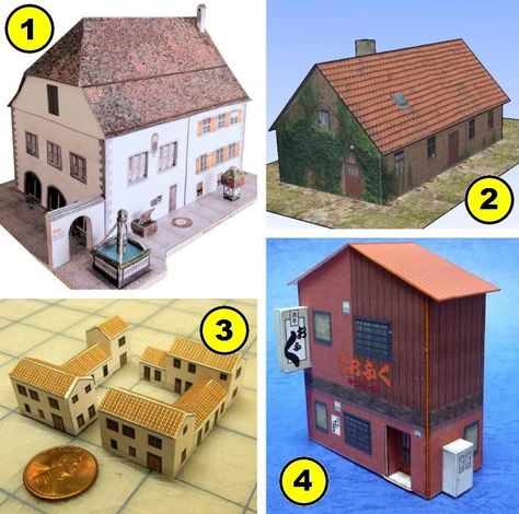 Kankakee Hardware Store Paper Model In N Scale - by Beginners Model Trains Paper Structure, Red Brick House, Card Model, Train Sets, Paper Model, N Scale, Medieval Castle, Model Railway, Hardware Store