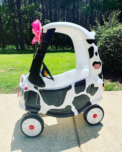 Car Makeover, Cozy Coupe Makeover, Cow Birthday Parties, Baby Clothes Country, Cow Baby Showers, Baby Birthday Themes, Western Baby, Rodeo Birthday, Cow Birthday