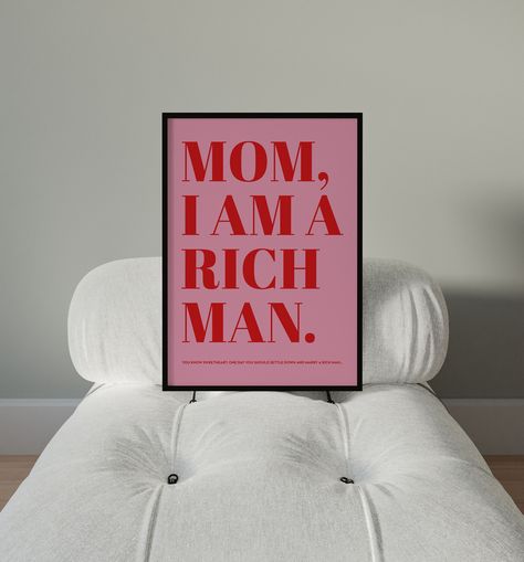 I Am A Rich Man, Digital Poster, Rich Man, Printing Center, Retro Art, Paper Size, Layout Design, Printing Services, Poster Design