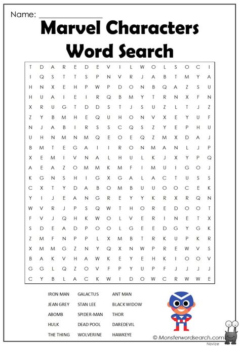 Marvel Word Search, Word Search Coloring Pages, Tv Show Word Search, Mario Word Search, Superhero Lessons, Disney Word Search, Paper Activities, Kids Word Search, 3rd Grade Activities