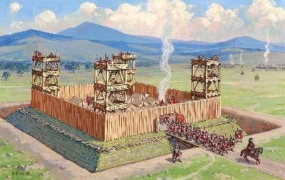 Roman palisade Imperiul Roman, Roman Fort, Roman Legion, Imperial Army, Rome Antique, Empire Romain, Ancient Warfare, Roman Architecture, Roman Soldiers